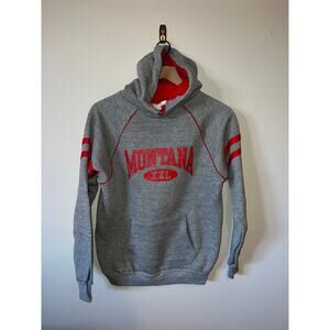 Vintage Montana Gray Striped Hoodie Jacket Outerwear 1990s 90s VTG Medium